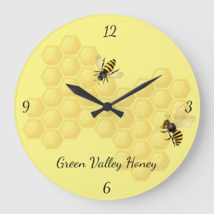 Honey Bee Apiary Business Custom Große Wanduhr