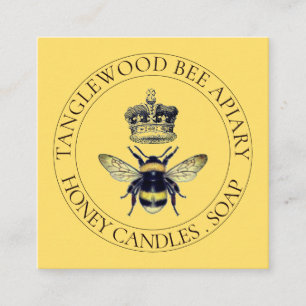 Honey Bee Apiary Honey Products Quadratische Visitenkarte