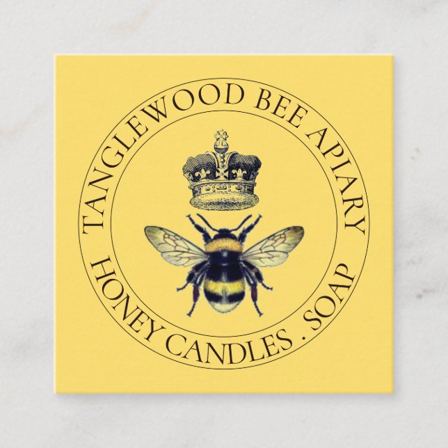 Honey Bee Apiary Honey Products Quadratische Visitenkarte (Vorderseite)