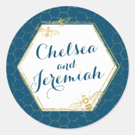 Honey Bee Aquamarin Gold Individuelle Name Sticker