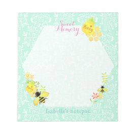 Honey Bee Aquamarin Notizblock