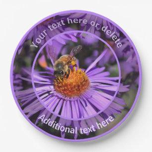 Honey Bee Aster Blume Natur Personalisiertes Party Pappteller