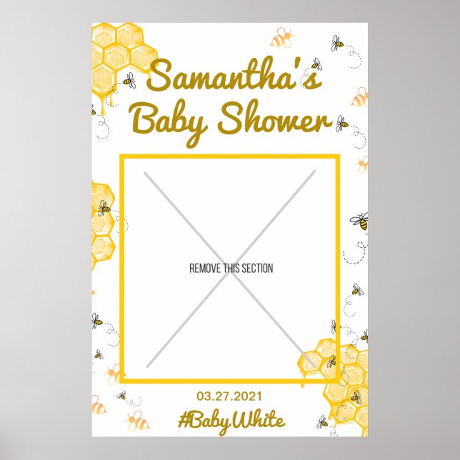 Honey Bee Baby Dusche Foto Kabine Rahmen Poster (Vorne)