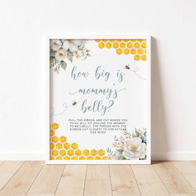 Honey Bee Baby Dusche wie groß ist Mama's Bauch Poster (Von Creator hochgeladen)