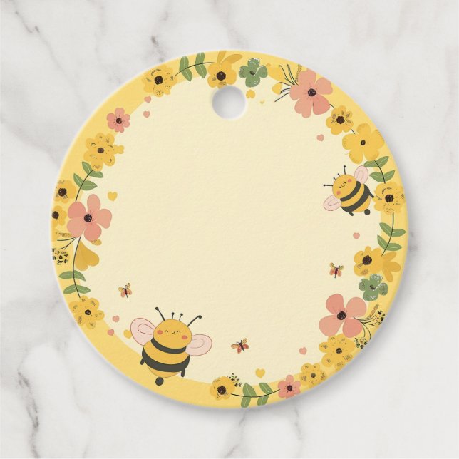 Honey Bee Baby Showe Geschenkanhänger (Vorderseite)