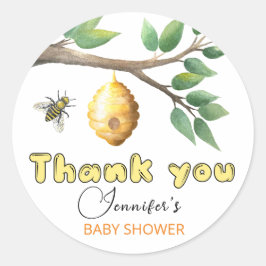 Honey Bee Baby Shower Classic Round Sticker