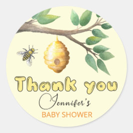Honey Bee Baby Shower Classic Round Sticker