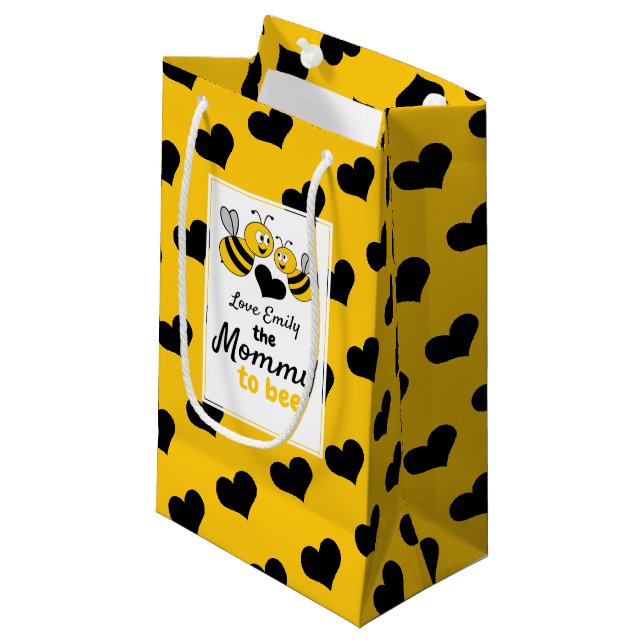 Honey Bee, Baby Shower Fevor Kleine Geschenktüte (Vorderseite Schrägansicht)