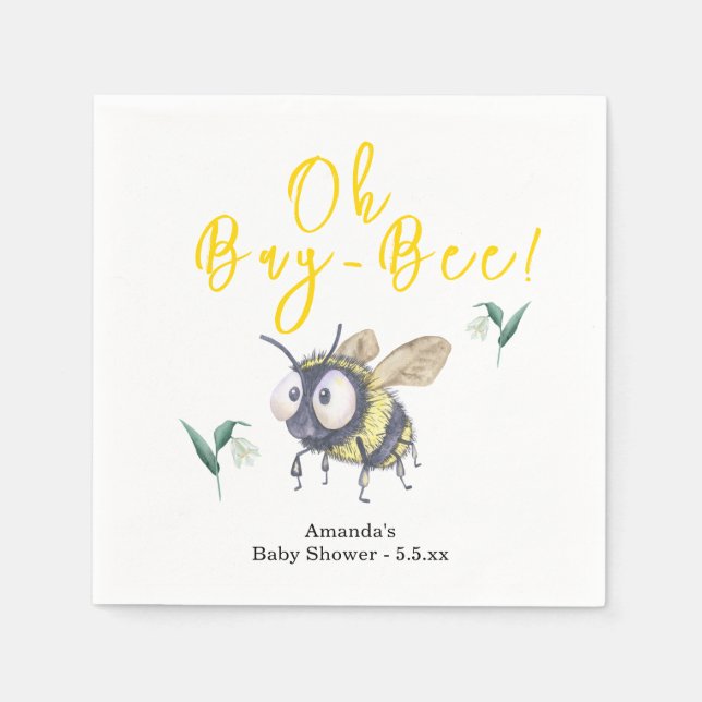 Honey Bee Baby Shower Serviette (Vorderseite)