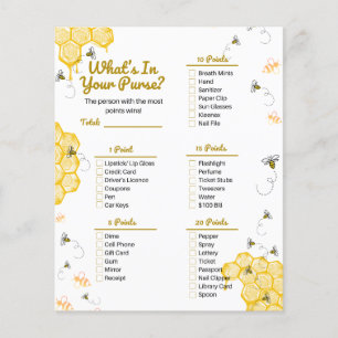 Honey Bee Baby Shower Was ist in eurem Purse Game?