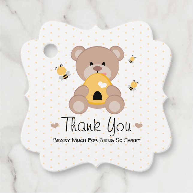 Honey Bee Bear Vielen Dank für Ihre Unterstützung  Geschenkanhänger (Vorderseite)