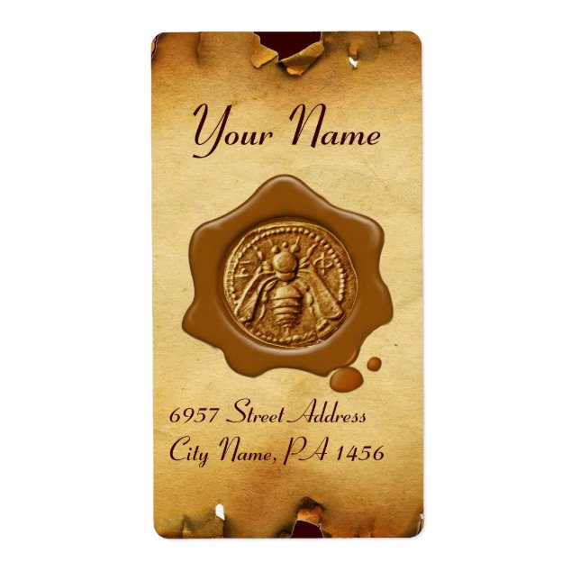 HONEY BEE ,BEEKEEPER BROWN WAX SIEGEL Parchment (Vorne)