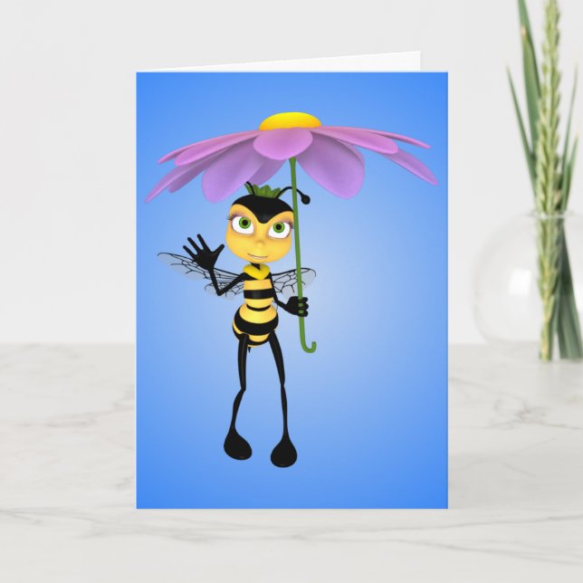 Honey Bee Birthday Card Karte (Vorderseite)