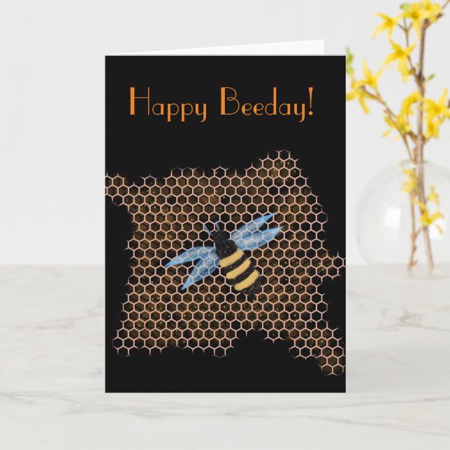 Honey Bee Birthday Karte (Gelbe Blume)