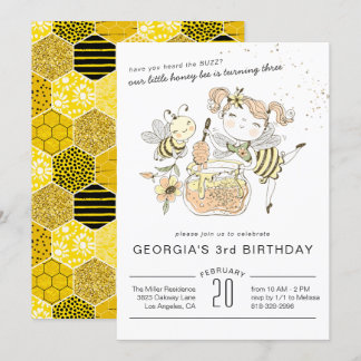 Honey Bee Birthday Party Einladung