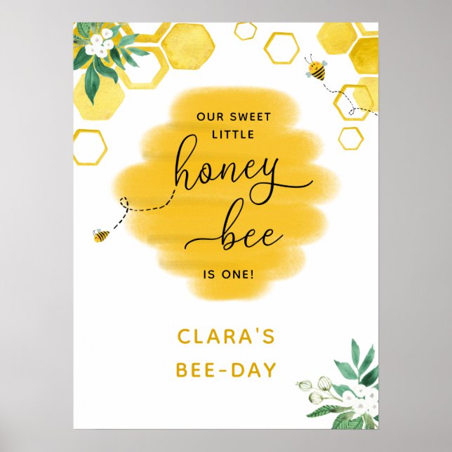 Honey Bee Birthday Poster (Vorne)