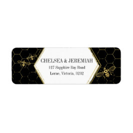 Honey Bee Black Gold Custom Return Address Label