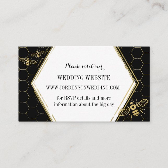 Honey Bee Black Gold Custom Website Card Begleitkarte (Vorderseite)