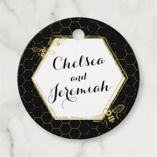 Honey Bee Black Gold Individuelle Name Wedding Geschenkanhänger