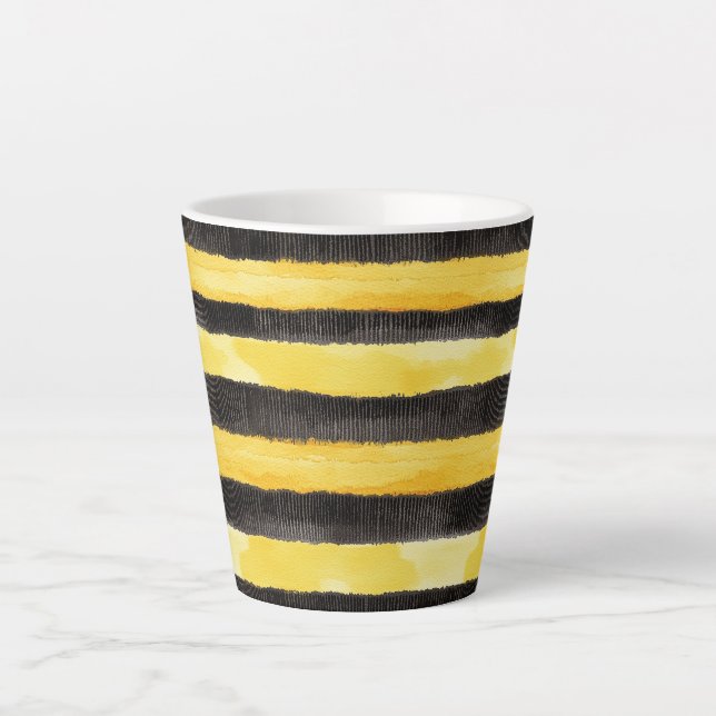 Honey Bee Black Gold Yellow Christmas Milchtasse (Vorderseite)