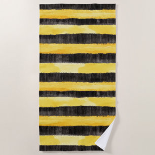 Honey Bee Black Gold Yellow Christmas Strandtuch
