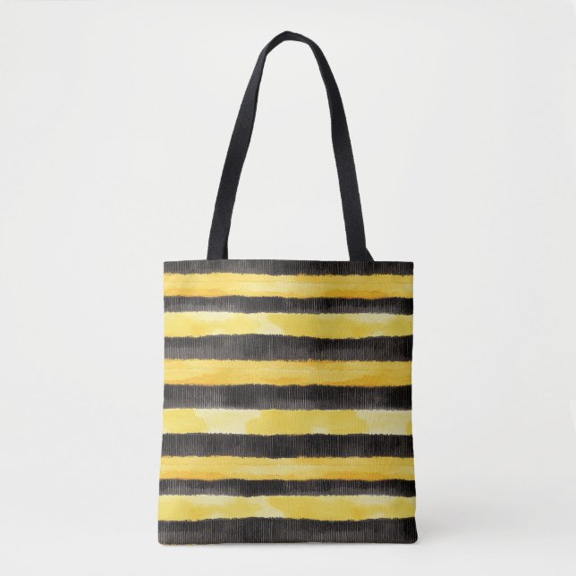 Honey Bee Black Gold Yellow Christmas Tasche (Vorderseite)