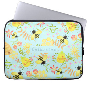 Honey Bee Blue Electronics Bag Laptopschutzhülle