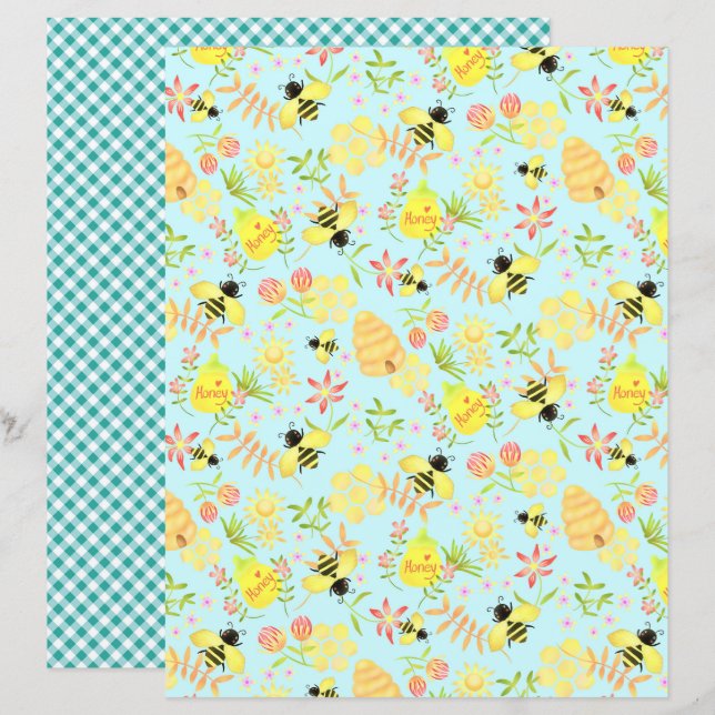 Honey Bee Blue Gingham (Vorne/Hinten)