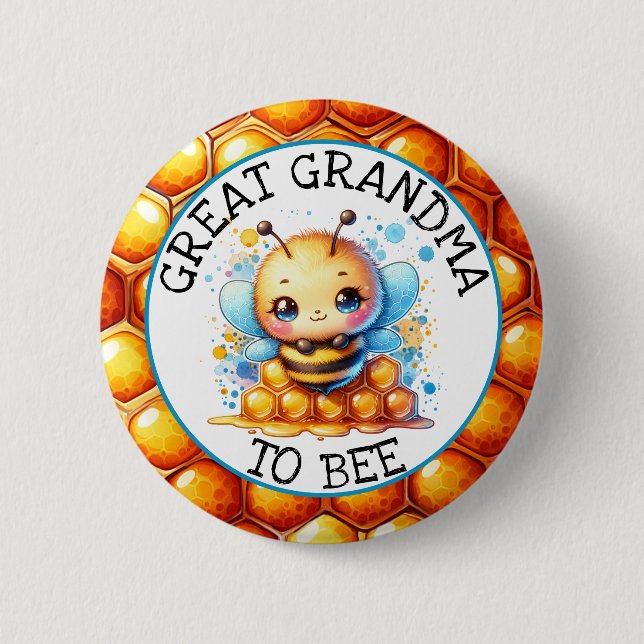 Honey bee Boy's Baby Shower Great Oma zu sein Button (Vorderseite)