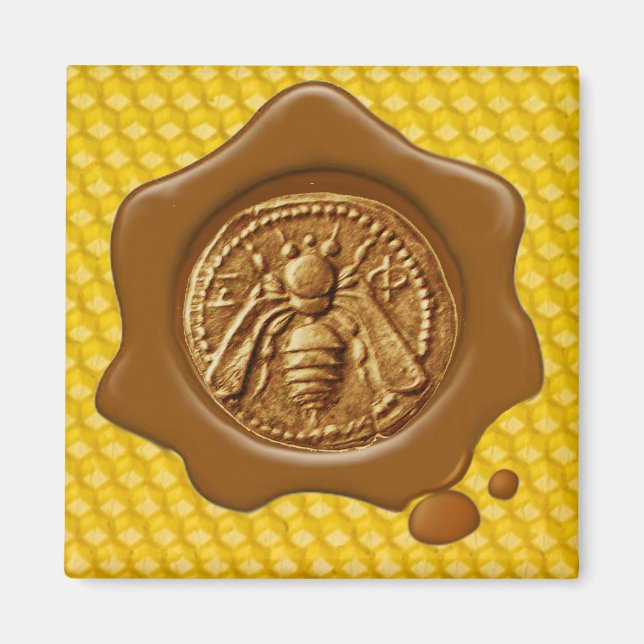 HONEY BEE BROWN WAX SIEGEL MAGNET (Vorne)