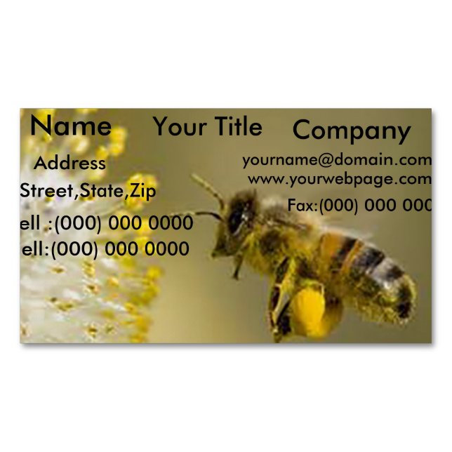 Honey Bee Business Card Magnete (Vorderseite)