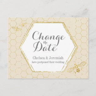 Honey Bee Cream Gold Changer la date Carte postale