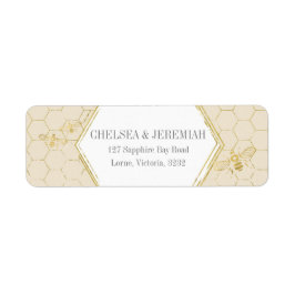 Honey Bee Cream Gold Custom Return Address Label