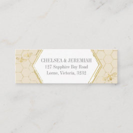Honey Bee Cream Gold Muster Custom Address Card Mini Visitenkarte