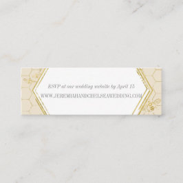 Honey Bee Cream Gold Muster Custom RSVP Card Mini Visitenkarte