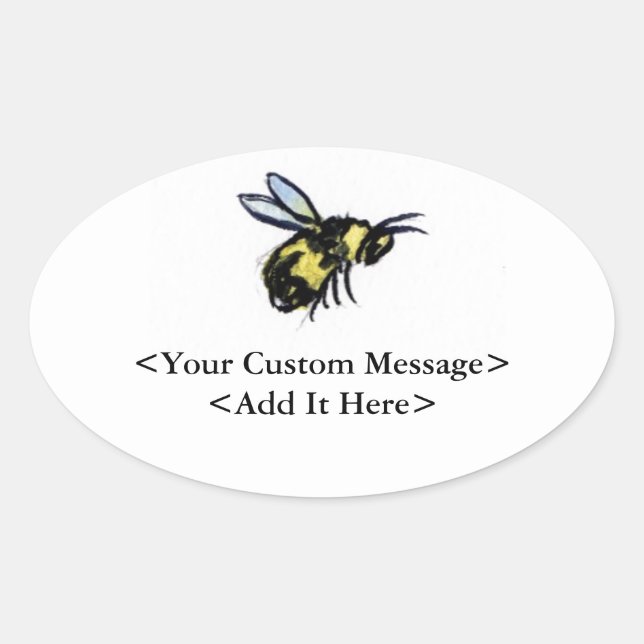 Honey Bee Custom Insect Art Oval Bug Stickers (Vorderseite)