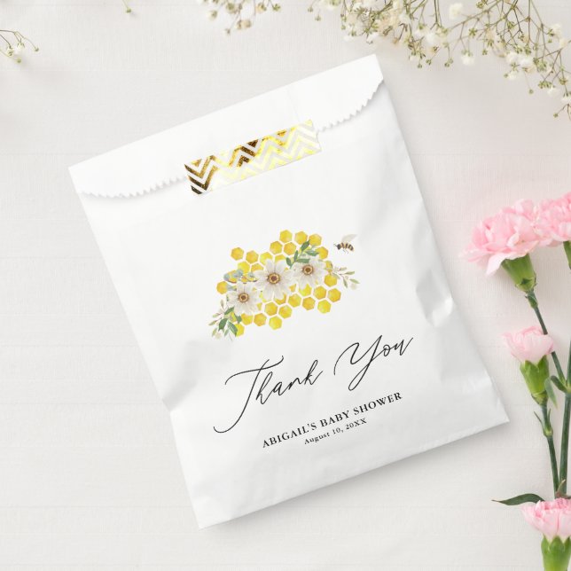 Honey Bee & Daisies Baby Dusche Vielen Dank Geschenktütchen (Versiegelt)
