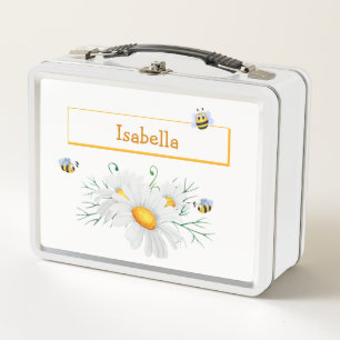 Honey Bee Daisy Personalisiert Metall Brotdose
