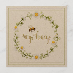 Honey Bee Daisy Wreath Be My Honey Valentine's Day Feiertagskarte