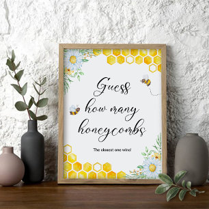 Honey Bee Devine Combien de Honeycombs Poster du j