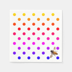 Honey Bee farbiges Polka-Dot-Muster Serviette
