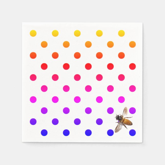 Honey Bee | farbiges Polka-Dot-Muster Serviette (Vorderseite)