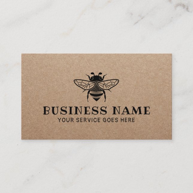 Honey Bee Farm Beekeeper Apiary Rustic Kraft Visitenkarte (Vorderseite)