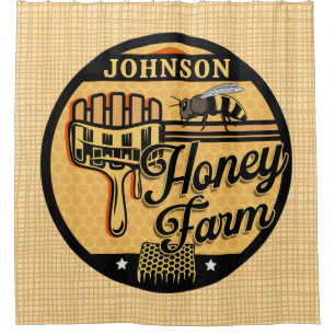 Honey Bee Farm Personalisiert NAME Sweet Beehive Duschvorhang