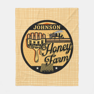Honey Bee Farm Personalisiert NAME Sweet Beehive Fleecedecke
