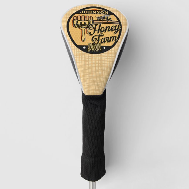 Honey Bee Farm Personalisiert NAME Sweet Beehive Golf Headcover (Vorderseite)
