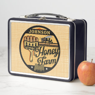 Honey Bee Farm Personalisiert NAME Sweet Beehive Metall Brotdose