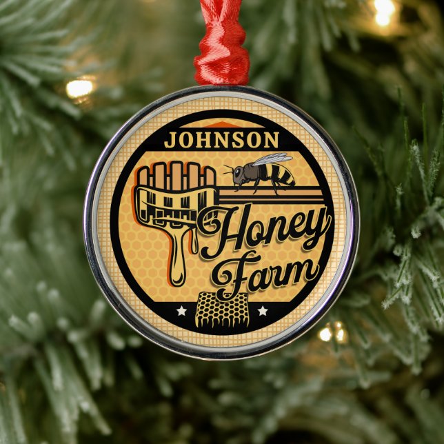 Honey Bee Farm Personalisiert NAME Sweet Beehive Ornament Aus Metall (Baum)