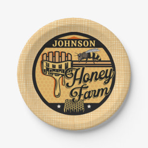 Honey Bee Farm Personalisiert NAME Sweet Beehive Pappteller