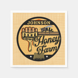 Honey Bee Farm Personalisiert NAME Sweet Beehive Serviette